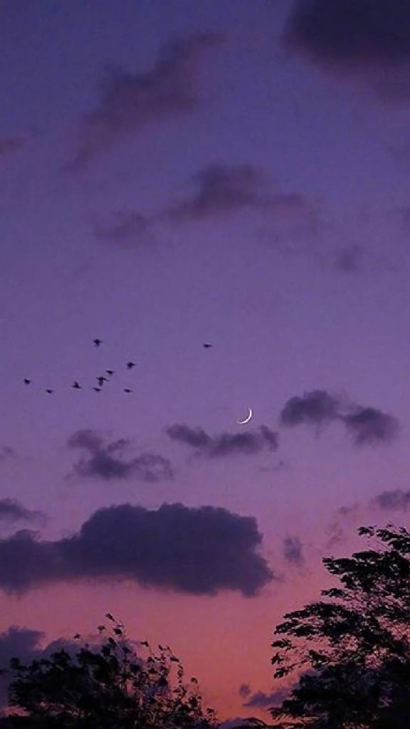 高清唯美ins风紫色系天空风景手机壁纸图片